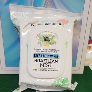 Power Stick Brazilian Mist Face & Body Wipes New